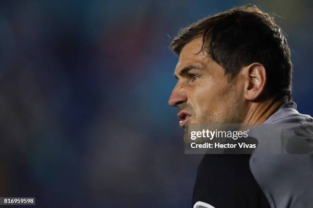 Iker Casillas goalkeeper of Porto gestures during a match between Cruz Azul and Porto as part of Super Copa Tecate at Azul Stadium on July 17, 2017...