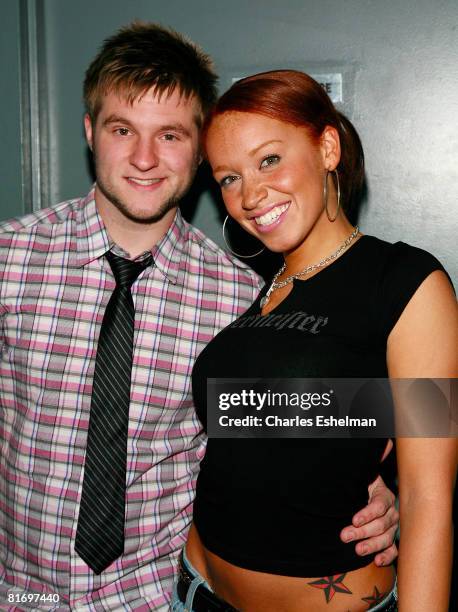 Recording artists Blake Lewis and Brianna Taylor pose for a photo before perform at the Canal Room on June 24, 2008 in New York City.