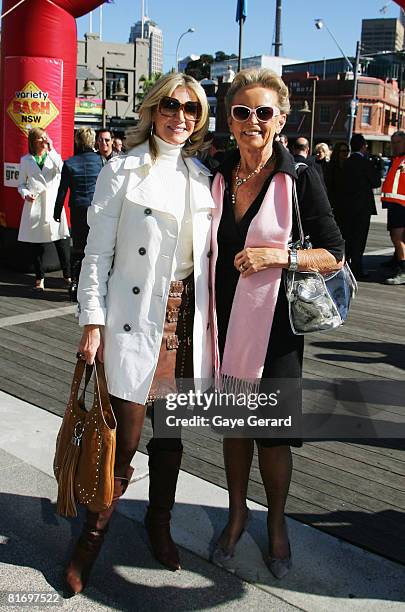 Angela Bell McSweeney and Lady Sonia McMahon attend the Variety Wharfies' Long lunch at the Woolloomooloo Wharf on June 25, 2008 in Sydney, Australia.