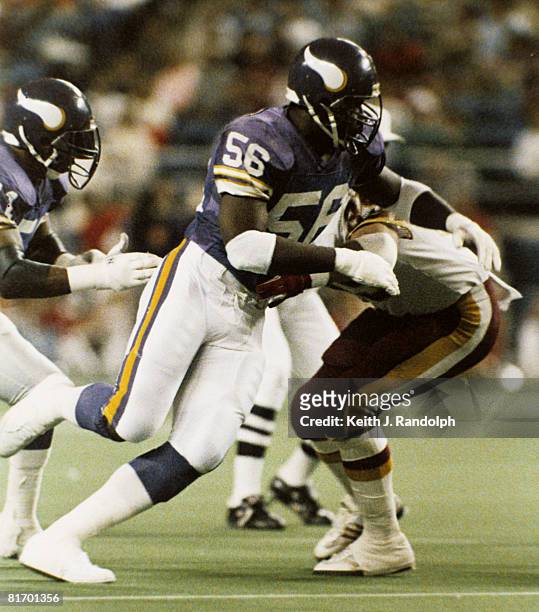 Minnesota Vikings defensive end Chris Doleman in action during the Vikings 27-24 overtime loss to the Washington Redskins on December 26, 1987 at the...