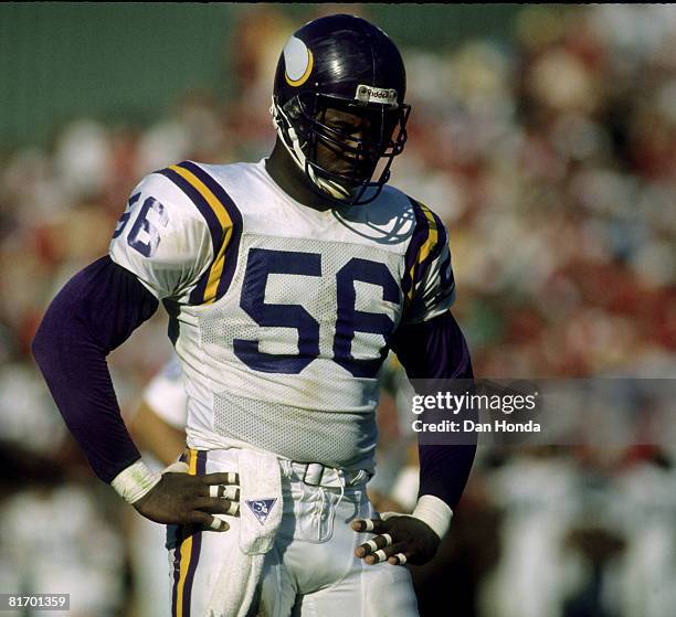 Minnesota Vikings defensive end Chris Doleman during a 24-21 loss to the San Francisco 49ers on October 30 at Candlestick Park in San Francisco,...