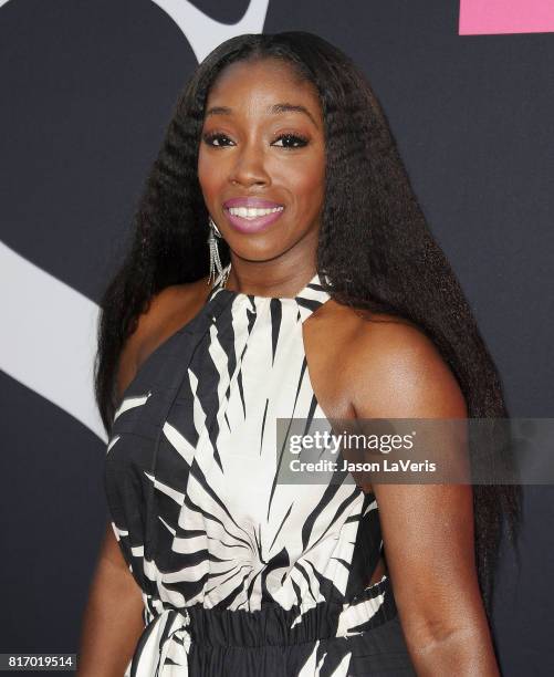 Singer Estelle Fanta Swaray attends the premiere of "Girls Trip" at Regal LA Live Stadium 14 on July 13, 2017 in Los Angeles, California.