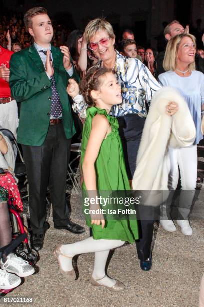 Gloria von Thurn und Taxis and her niece Mimi during the Amy McDonald concert at the Thurn & Taxis Castle Festival 2017 on July 17, 2017 in...