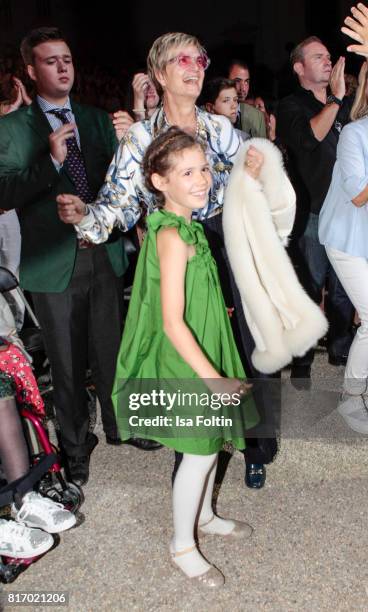 Gloria von Thurn und Taxis and her niece Mimi during the Amy McDonald concert at the Thurn & Taxis Castle Festival 2017 on July 17, 2017 in...