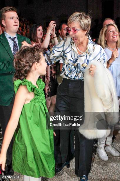 Gloria von Thurn und Taxis and her niece Mimi during the Amy McDonald concert at the Thurn & Taxis Castle Festival 2017 on July 17, 2017 in...