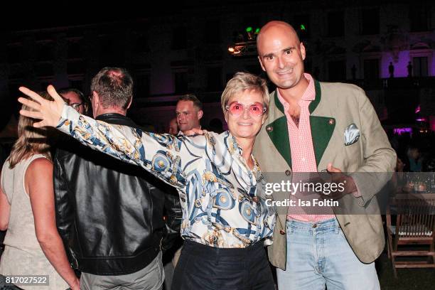 Gloria von Thurn und Taxis and her son Albert von Thurn und Taxis during the Amy McDonald concert at the Thurn & Taxis Castle Festival 2017 on July...