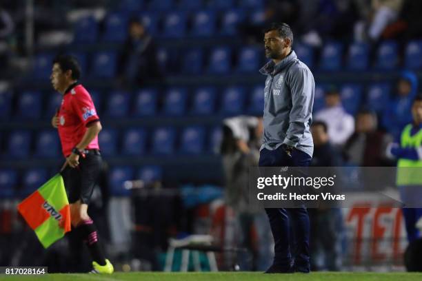 Sergio Conceicao coach of Porto looks on during a match between Cruz Azul and Porto as part of Super Copa Tecate at Azul Stadium on July 17, 2017 in...