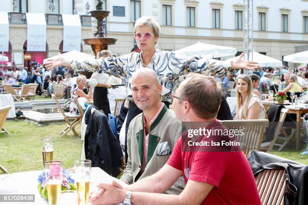 Gloria von Thurn und Taxis and her son Albert von Thurn und Taxis during the Amy McDonald concert at the Thurn & Taxis Castle Festival 2017 on July...