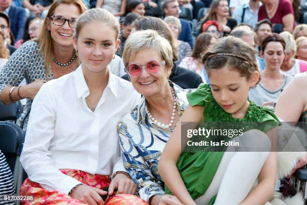 Gloria von Thurn und Taxis with her niece Carlotta Hipp and her niece Mimi during the Amy McDonald concert at the Thurn & Taxis Castle Festival 2017...