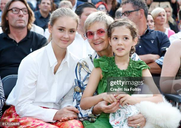 Gloria von Thurn und Taxis with her niece Carlotta Hipp and her niece Mimi during the Amy McDonald concert at the Thurn & Taxis Castle Festival 2017...