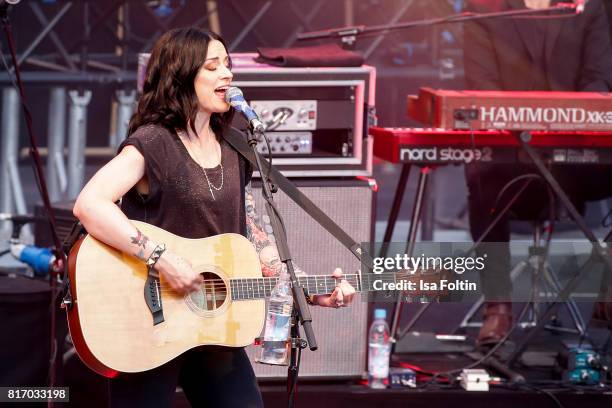 Amy MacDonald performs on stage during the Thurn & Taxis Castle Festival 2017 on July 17, 2017 in Regensburg, Germany.