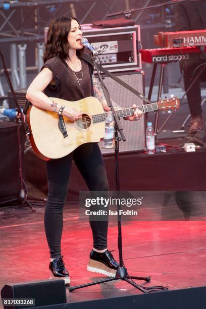 Amy MacDonald performs on stage during the Thurn & Taxis Castle Festival 2017 on July 17, 2017 in Regensburg, Germany.