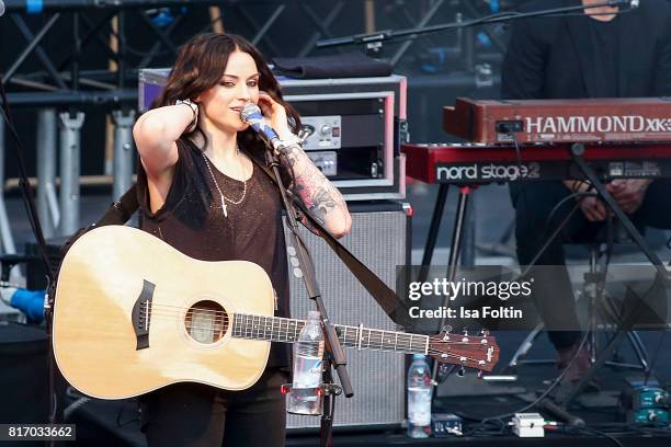 Amy MacDonald performs on stage during the Thurn & Taxis Castle Festival 2017 on July 17, 2017 in Regensburg, Germany.