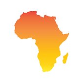 Africa map. Colorful orange vector illustration
