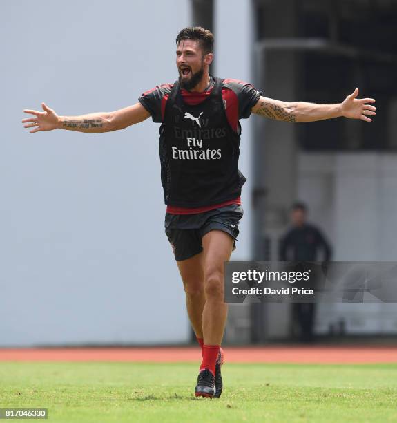 Olivier Giroud of Arsenal during an Arsenal Training Session at Yuanshen Sports Centre Stadium on July 18, 2017 in Shanghai, China.