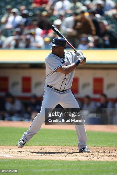 Cliff Floyd of the Tampa Bay Rays bats during the game against the Oakland Athletics at the McAfee Coliseum in Oakland, California on May 21, 2008....