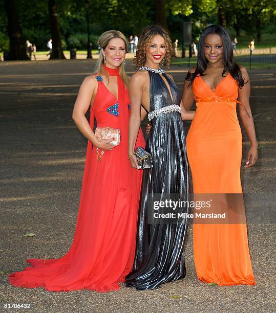 Heidi Range, Amelle Berrabah and Keisha Buchanan of The Sugababes arrive at the Dinner In Honour Of Nelson Mandela at Hyde Park on June 25, 2008 in...