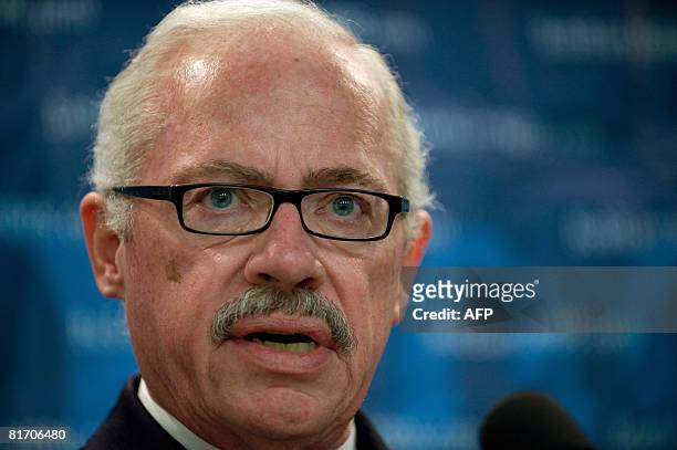 Libertarian presidential hopeful Bob Barr speaks about recent Supreme Court decisions at the National Press Club in Washington on June 25, 2008. Barr...