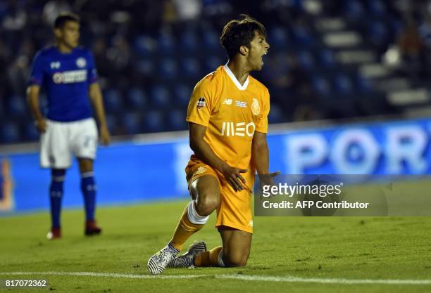 Oliver Torres of FC Porto of Portugal reacts after missing a goal opportunity against Cruz Azul of Mexico during their "Super Copa Tecate" pre-season...
