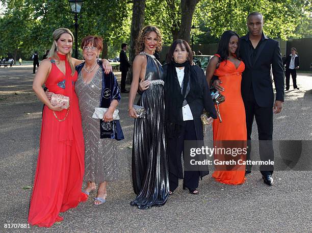 Heidi Range, Amelie Berrabah and Keisha Buchanan of SugaBabes arrive at Nelson Mandelas 90th Birthday dinner on June 25, 2008 in London