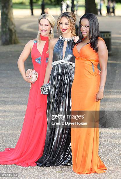 Sugababes Heidi Range, Amelle Berrabah and Keisha Buchanan arrive at the dinner in honour of Nelson Mandela, celebrating his 90th birthday, at Hyde...