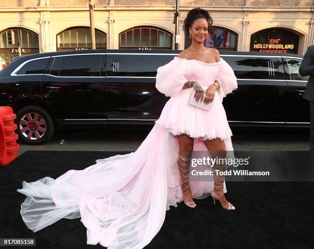 Rihanna attends the premiere of EuropaCorp And STX Entertainment's "Valerian And The City Of A Thousand Planets" at TCL Chinese Theatre on July 17,...