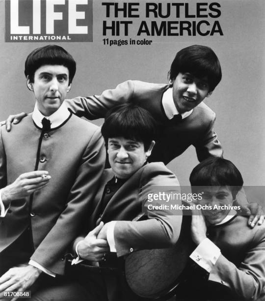 The Rutles grace the cover of Life Magazine in1978 in New York City, New York. The Pre-Fab Four were filming their mockumentary titled "All You Need...