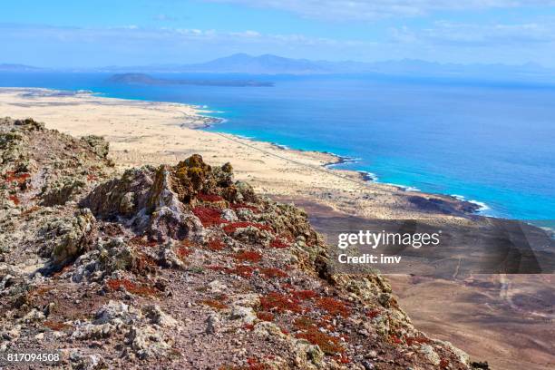 red mountain cliffs - fuerteventura - corralejo stock pictures, royalty-free photos & images