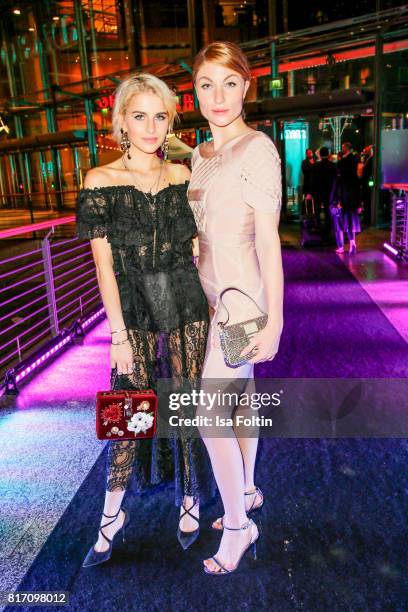 Influencer Caro Daur and Influencer Lisa Banholzer attend the 'Atomic Blonde' World Premiere at Stage Theater on July 17, 2017 in Berlin, Germany.