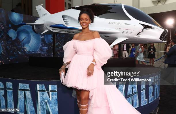 Rihanna attends the premiere of EuropaCorp And STX Entertainment's "Valerian And The City Of A Thousand Planets" at TCL Chinese Theatre on July 17,...