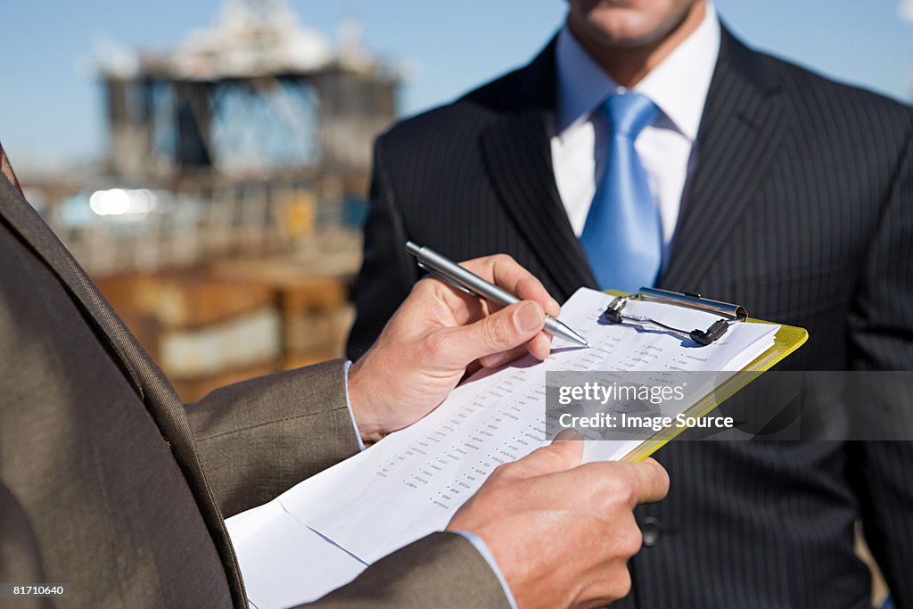 Engineers at harbour