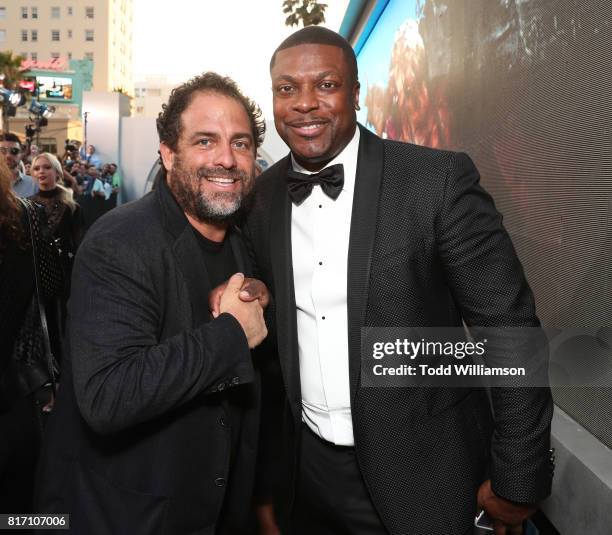 Brett Ratner and Chris Tucker attend the premiere of EuropaCorp And STX Entertainment's "Valerian And The City Of A Thousand Planets" at TCL Chinese...