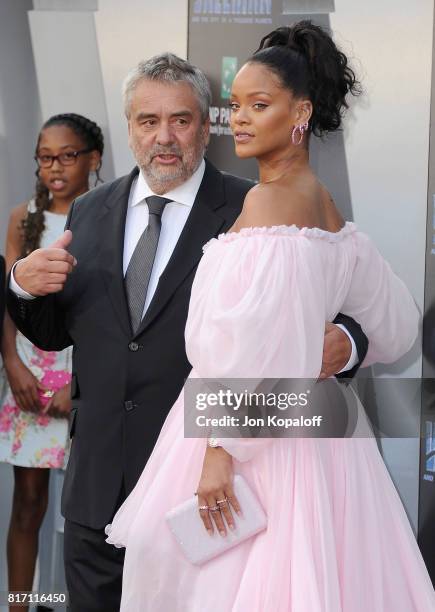 Director Luc Besson and singer Rihanna arrive at the Los Angeles Premiere "Valerian And The City Of A Thousand Planets" at TCL Chinese Theatre on...