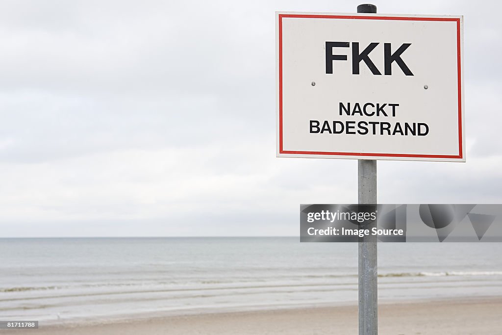 Sign on a beach