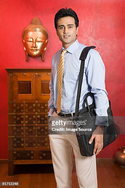 portrait of a businessman - laptop bag stock pictures, royalty-free photos & images