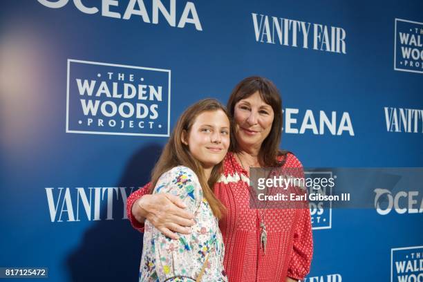 Actress Anjelica Huston and niece, Stella attend the Oceana And The Walden Woods Project Present: Rock Under The Stars With Don Henley And Friends at...