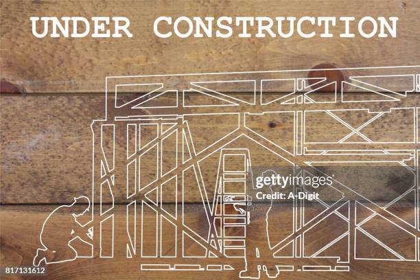under construction website imagery - building wireframe stock illustrations