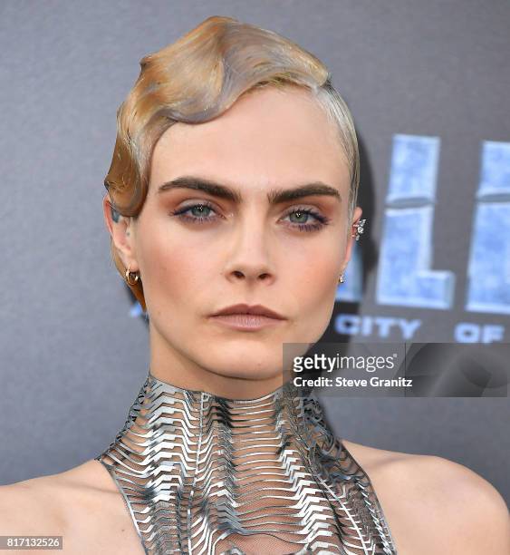Cara Delevingne arrives at the Premiere Of EuropaCorp And STX Entertainment's "Valerian And The City Of A Thousand Planets" at TCL Chinese Theatre on...