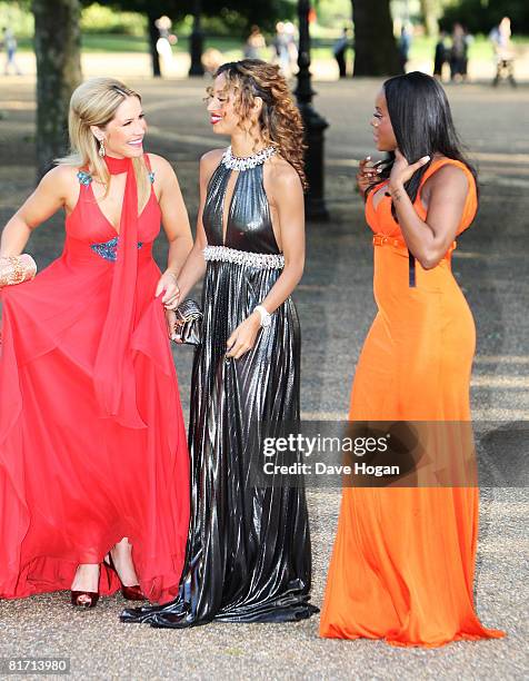 Sugababes Heidi Range, Amelle Berrabah and Keisha Buchanan arrive at the dinner in honour of Nelson Mandela, celebrating his 90th birthday, at Hyde...