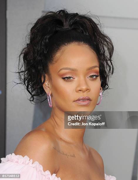 Singer Rihanna arrives at the Los Angeles Premiere "Valerian And The City Of A Thousand Planets" at TCL Chinese Theatre on July 17, 2017 in...