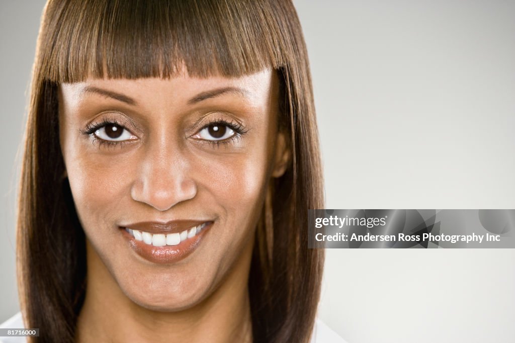 Close up of African woman smiling