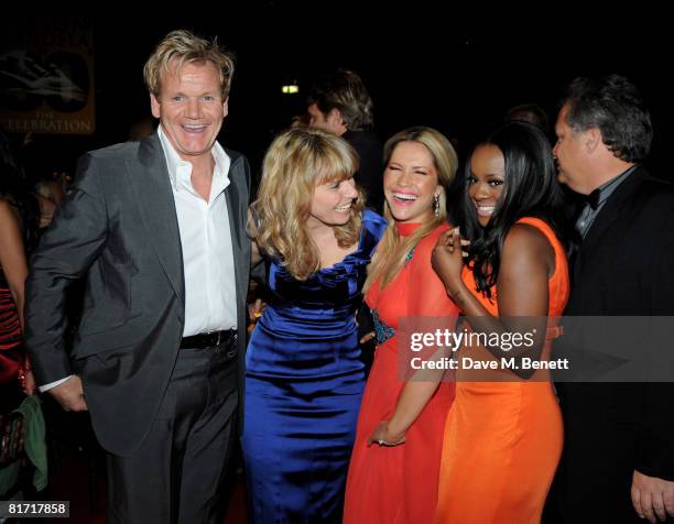 Gordon Ramsay and Tana Ramsay with Heidi Range and Keisha Buchanan attend the dinner in honour of Nelson Mandela, celebrating his 90th birthday, at...