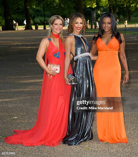 Heidi Range, Amelle Berrabah and Keisha Buchanan of The Sugababes arrive at the Dinner In Honour Of Nelson Mandela at Hyde Park on June 25, 2008 in...