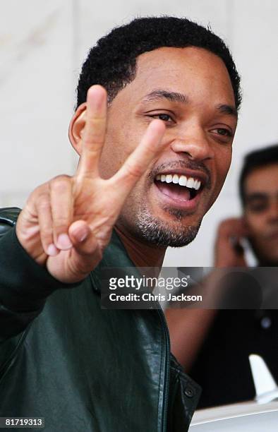 Actor Will Smith leaves the InterContinental Hotel after a photoshoot with celebrity photographer Terry O'Neil on June 26, 2008 in London, England....