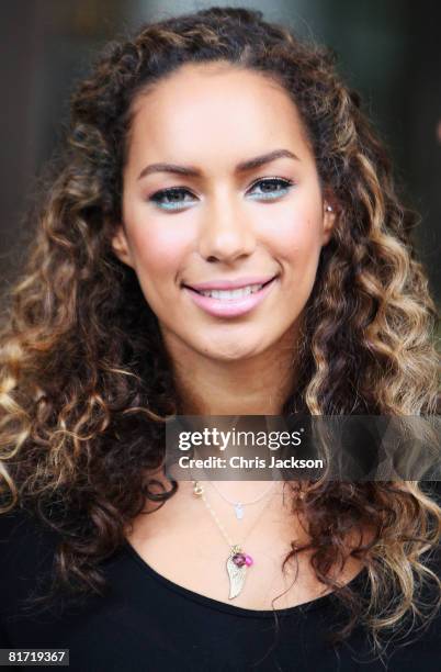 Singer Leona Lewis leaves the InterContinental Hotel after a photoshoot with celebrity photographer Terry O'Neil on June 26, 2008 in London, England....