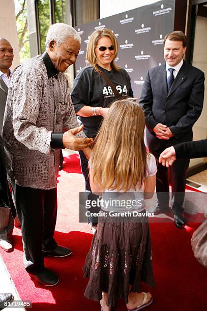 Nelson Mandela arrives at The InterContinental Hotel, Park Lane on June 26, 2008 in London, England. Mandela is in London in advance of the 46664...