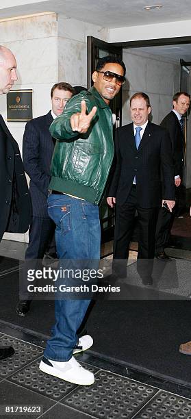 Will Smith arriving at The InterContinental Hotel Park Lane, ahead of Nelson Mandela's 90th birthday celebrations, on June 26, 2008 in London,...
