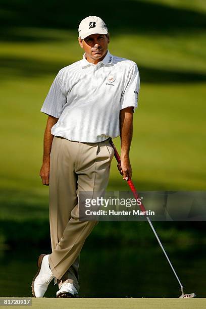 Fred Couples looks on during the first round of the Memorial Tournament at Muirfield Village Golf Club on May 29, 2008 in Dublin, Ohio.