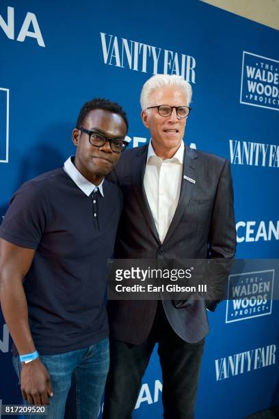 Actors William Jackson Harper and Ted Danson attend the Oceana And The Walden Woods Project Present: Rock Under The Stars With Don Henley And Friends...