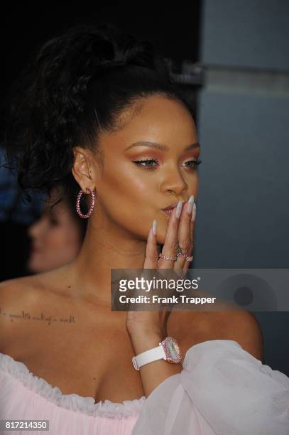Rihanna attends the premiere of EuropaCorp and STX Entertainment's "Valerian and The City of a Thousand Planets" held at TCL Chinese Theatre on July...